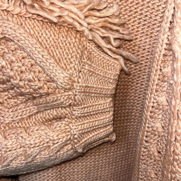 Label of Love Peach Rust Cable Knit Oversized Open Front Cardigan Size M / L NWT - Picture 5 of 8